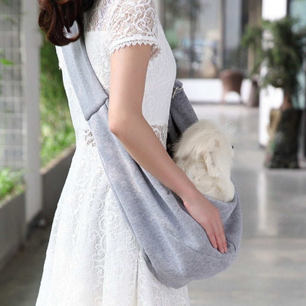 Hands-free Reversible Small Dog Cat Sling Carrier Bag Travel Tote Soft Comfortable Double-sided Pouch Shoulder Carry Handbag
