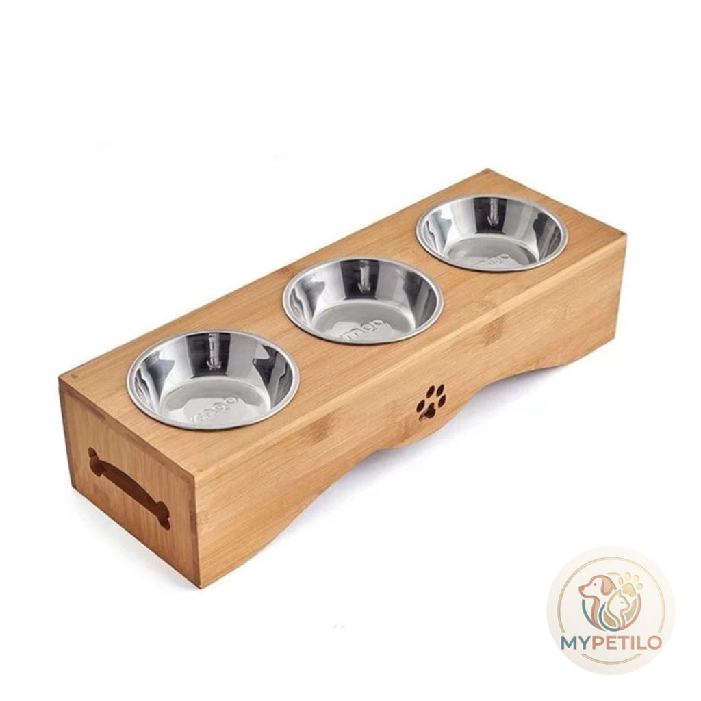 Pet Supplies Cat Pet Food Utensils Natural Bamboo Wood Dining Table